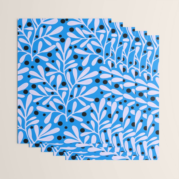 Mediterramean blue vase and leaves Wrapping Paper Gallery Image 3