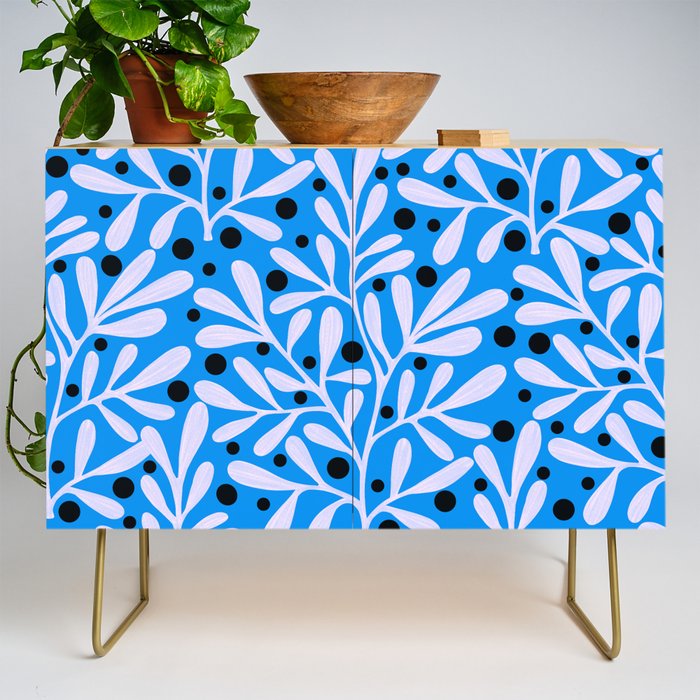 Mediterramean blue vase and leaves Credenza Gallery Image 1