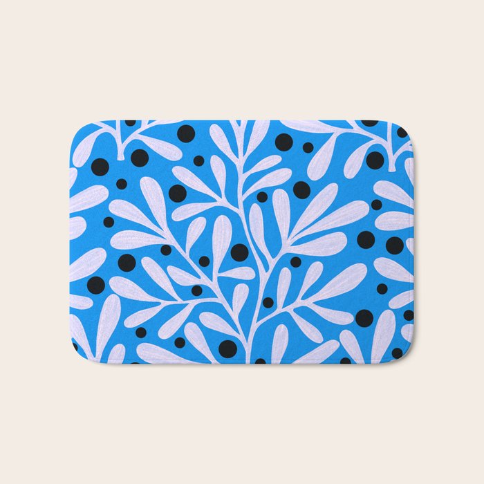 Mediterramean blue vase and leaves Bath Mat Gallery Image 1