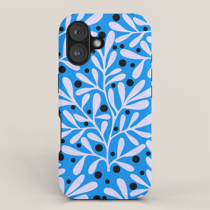 Mediterramean blue vase and leaves iPhone Case Gallery Image 1