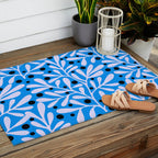 Mediterramean blue vase and leaves Outdoor Rug Gallery Image 2