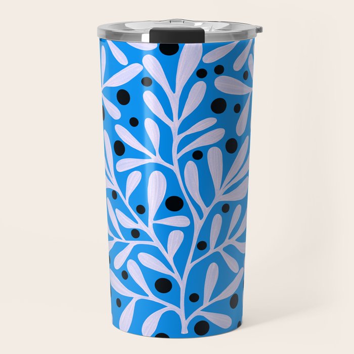 Mediterramean blue vase and leaves Travel Mug Gallery Image 1