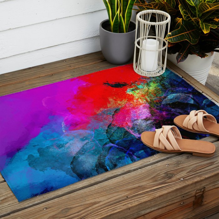 Enchantment, Abstract Painting Outdoor Rug Gallery Image 2