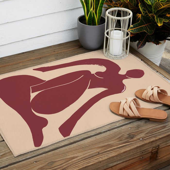 Abstract Art Female Figure 30 Outdoor Rug Gallery Image 2