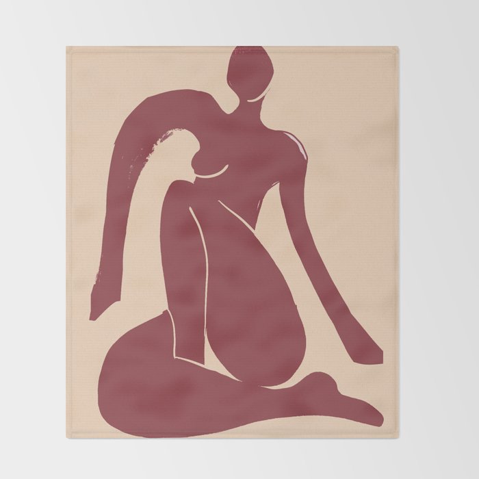 Abstract Art Female Figure 30 Throw Blanket Gallery Image 2