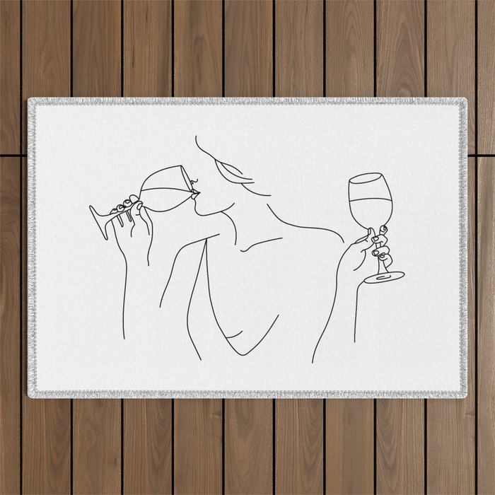 Double Fisting Wine Outdoor Rug Gallery Image 1