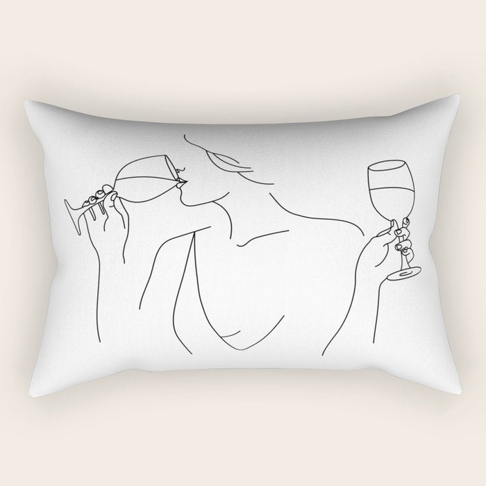 Double Fisting Wine Rectangular Pillow Gallery Image 2