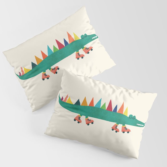 Crocodile on Roller Skates Pillow Sham Gallery Image 3