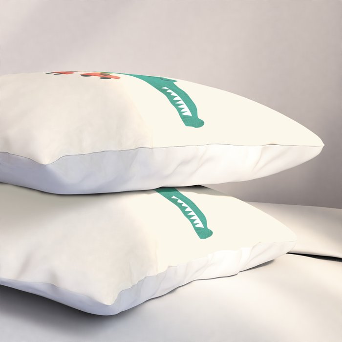 Crocodile on Roller Skates Pillow Sham Gallery Image 3