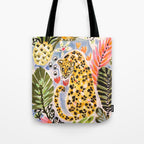 Tiger Leopard by Karen Fields Tote Bag Gallery Image 1