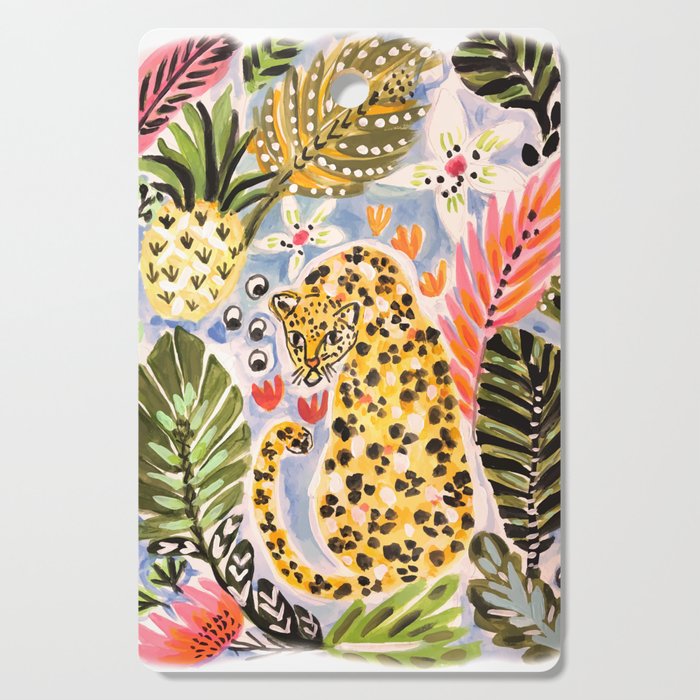 Tiger Leopard by Karen Fields Cutting Board Gallery Image 1