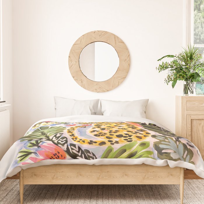 Tiger Leopard by Karen Fields Duvet Cover Gallery Image 3