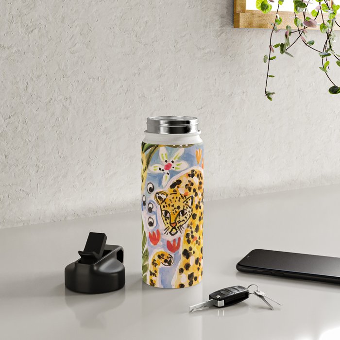 Tiger Leopard by Karen Fields Water Bottle Gallery Image 4