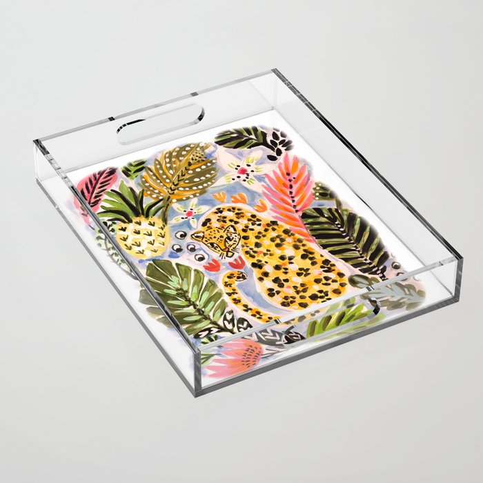 Tiger Leopard by Karen Fields Acrylic Tray Gallery Image 1