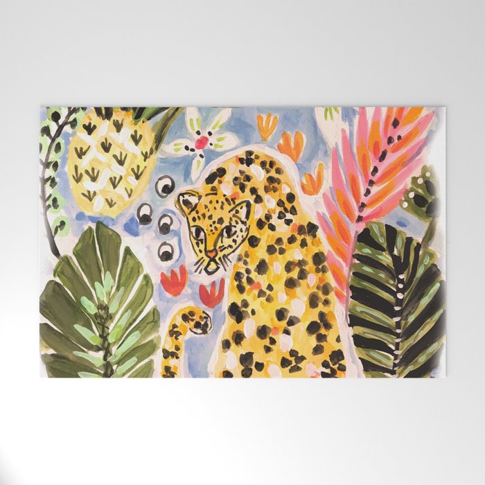 Tiger Leopard by Karen Fields Welcome Mat