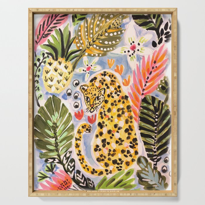 Tiger Leopard by Karen Fields Serving Tray Gallery Image 1