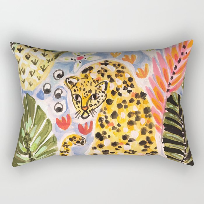 Tiger Leopard by Karen Fields Rectangular Pillow Gallery Image 2