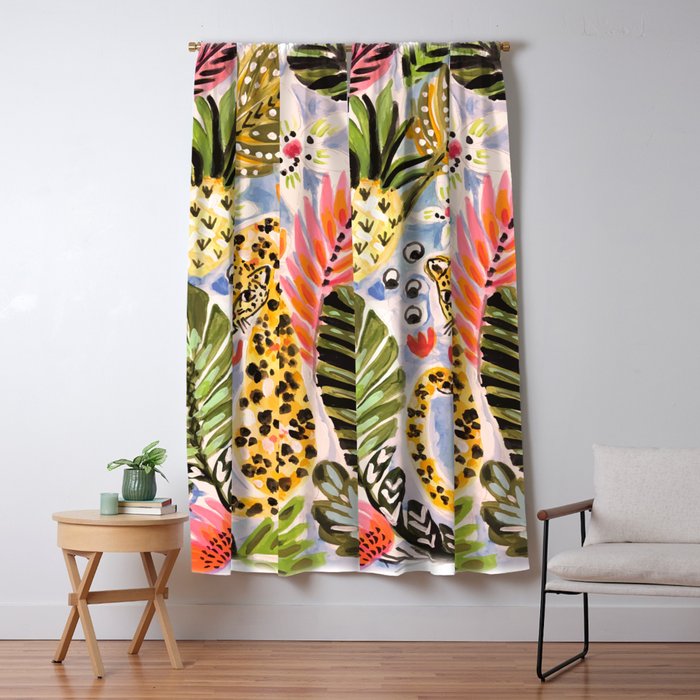 Tiger Leopard by Karen Fields Window Curtain Gallery Image 1