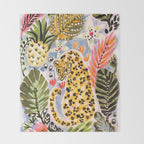 Tiger Leopard by Karen Fields Throw Blanket Gallery Image 2