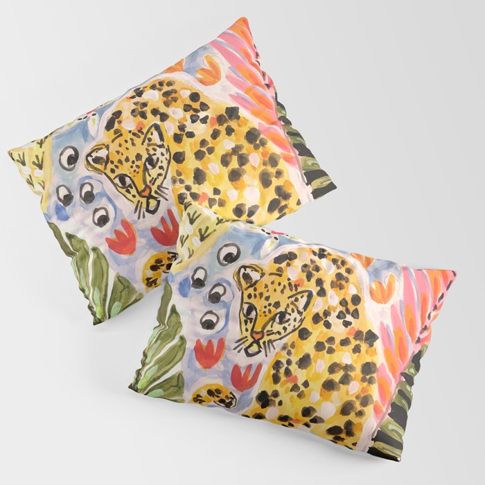 Tiger Leopard by Karen Fields Pillow Sham Gallery Image 3