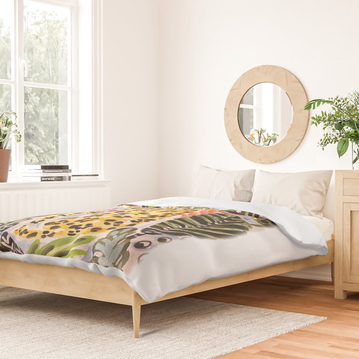 Tiger Leopard by Karen Fields Duvet Cover Gallery Image 2