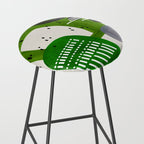 Fun Mid Century Modern Abstract Minimalist Olive Green Rings Grey Black Accent Stool Gallery Image 2