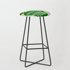 Fun Mid Century Modern Abstract Minimalist Olive Green Rings Grey Black Accent Stool Gallery Image 1