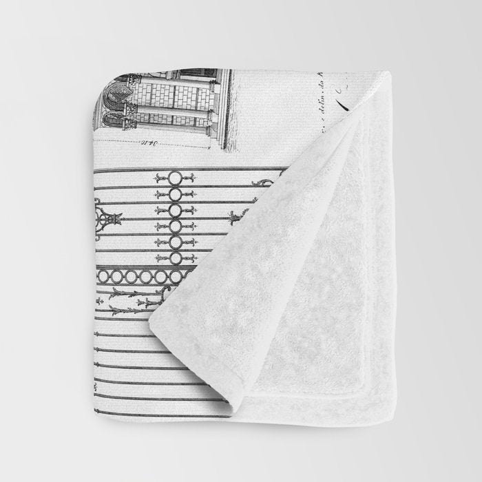 Architectural Memory Old World Charm Architecture Heritage Black And White Throw Blanket Gallery Image 3