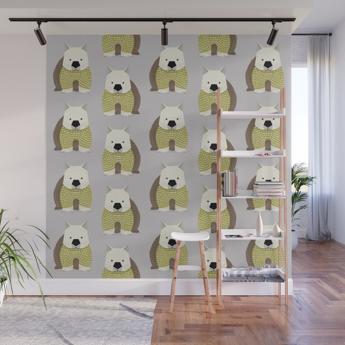 Whimsical Wombat Wall Mural Gallery Image 1