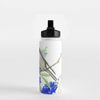 Texas State Bird and Flower, Mockingbird and Bluebonnet Water Bottle Gallery Image 2
