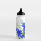 Texas State Bird and Flower, Mockingbird and Bluebonnet Water Bottle Gallery Image 3
