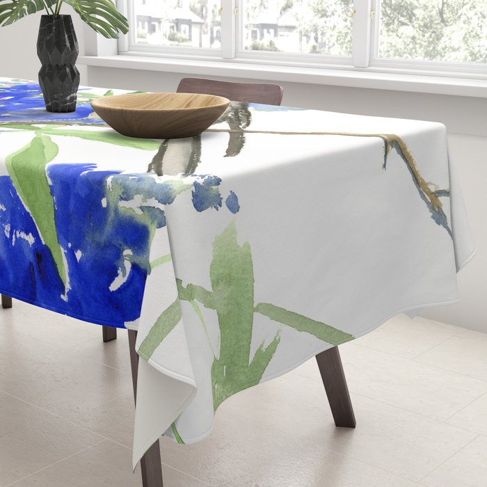 Texas State Bird and Flower, Mockingbird and Bluebonnet Tablecloth Gallery Image 3