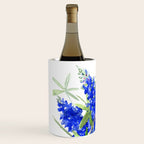 Texas State Bird and Flower, Mockingbird and Bluebonnet Wine Chiller Gallery Image 2