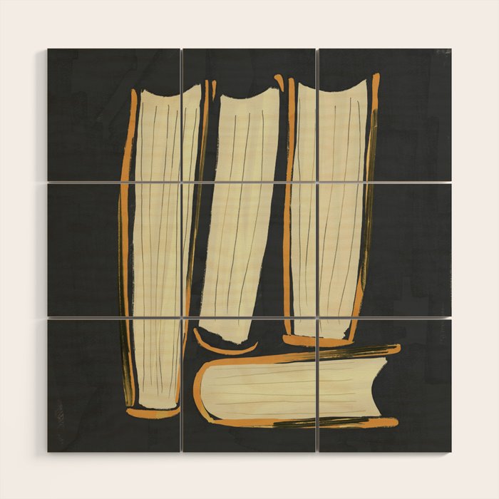 Four Books Wood Wall Art Gallery Image 1