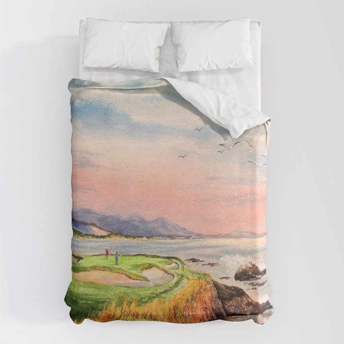 Pebble Beach Golf Course Hole 7 Duvet Cover Gallery Image 6