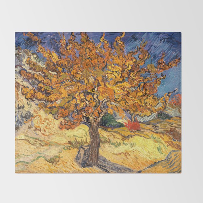 The Mulberry Tree by Vincent van Gogh Throw Blanket Gallery Image 2