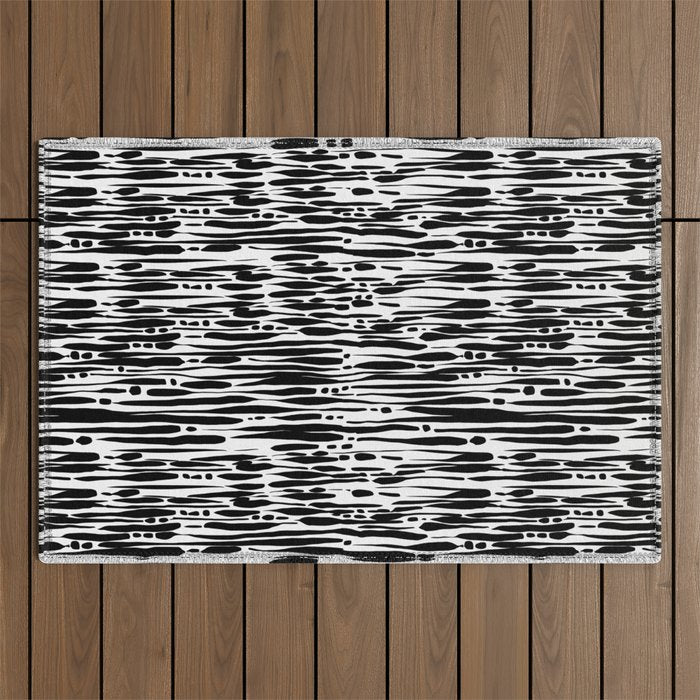 Twisted Ribbons - Black Outdoor Rug Gallery Image 1
