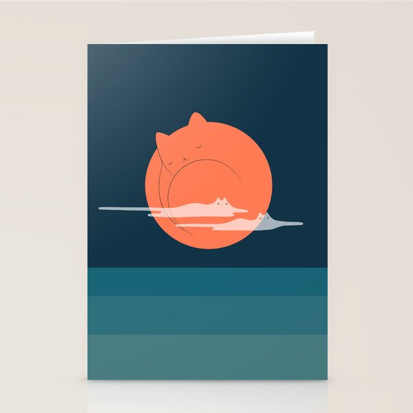 Cat Landscape 105 Stationery Card Gallery Image 1