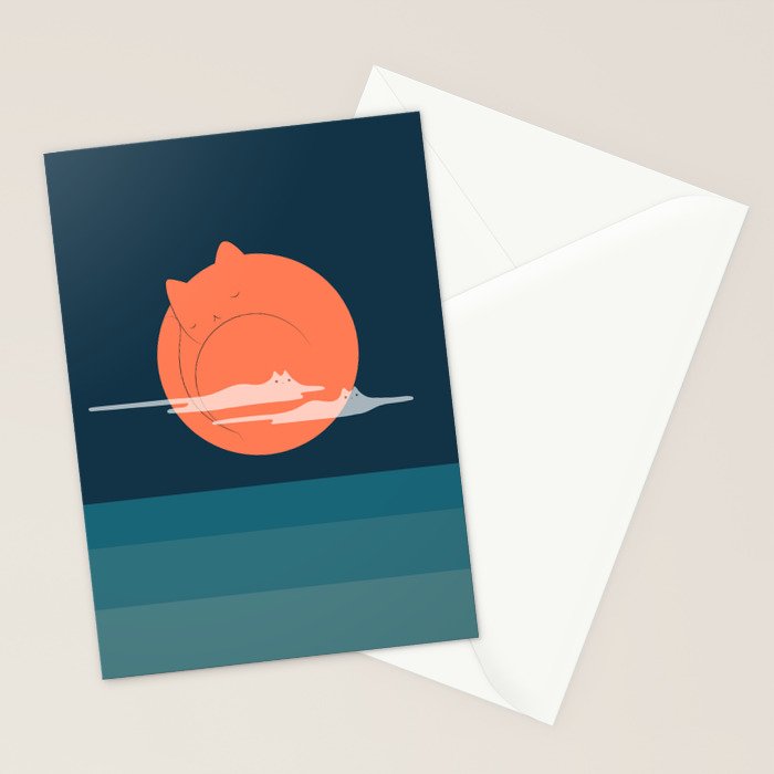 Cat Landscape 105 Stationery Card Gallery Image 2