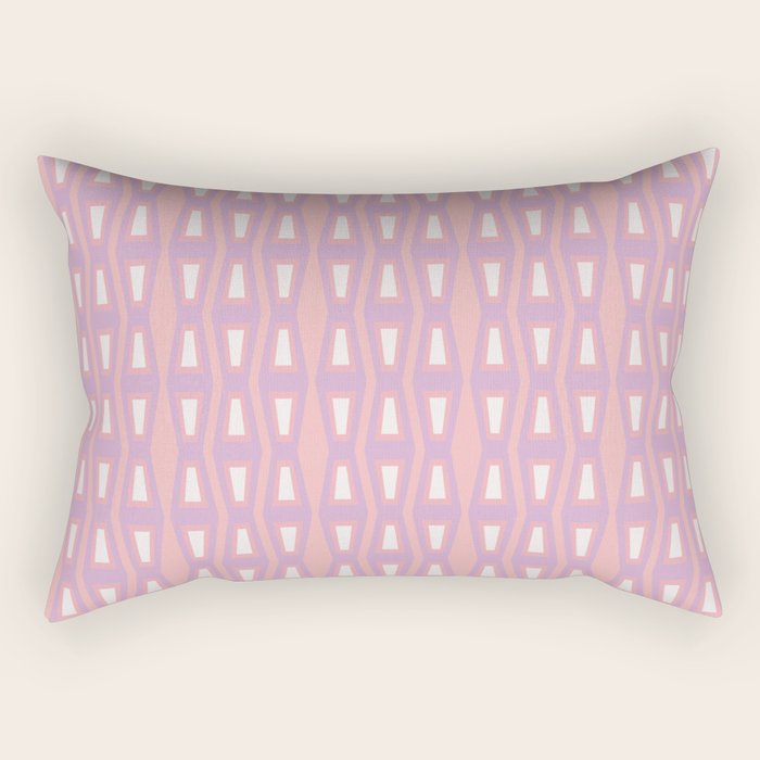 Pink Asymetrical Geometric Rectangular Pillow Gallery Image 2