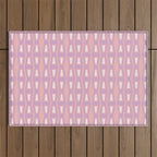 Pink Asymetrical Geometric Outdoor Rug Gallery Image 1