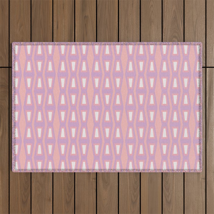 Pink Asymetrical Geometric Outdoor Rug Gallery Image 1