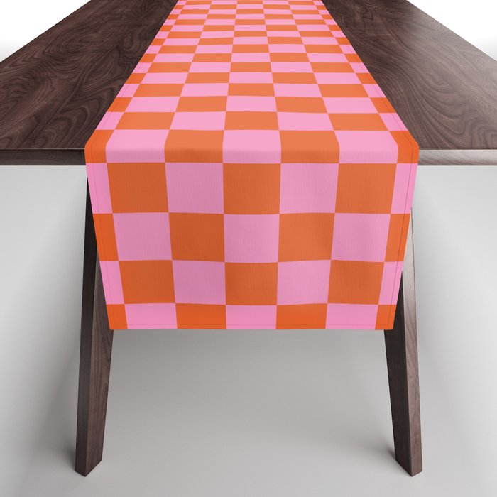 Pink Checker Pattern Table Runner Gallery Image 1