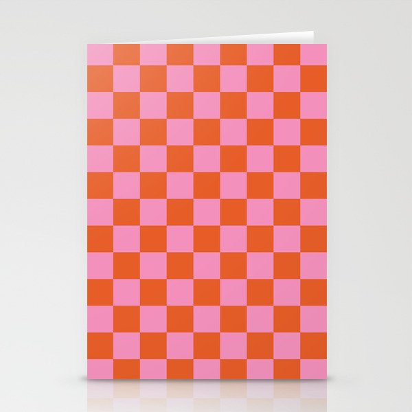 Pink Checker Pattern Stationery Card Gallery Image 2