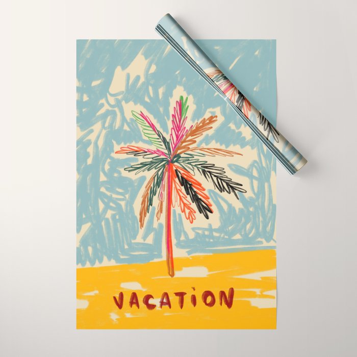 VACATION PALM TREE Wrapping Paper Gallery Image 1