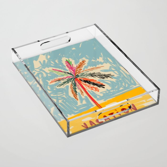 VACATION PALM TREE Acrylic Tray Gallery Image 1