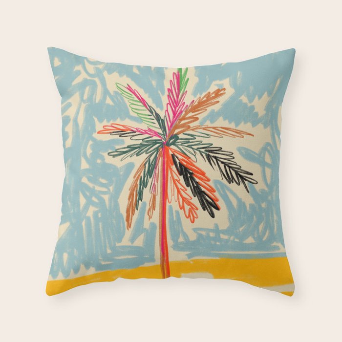 VACATION PALM TREE Throw Pillow Gallery Image 6