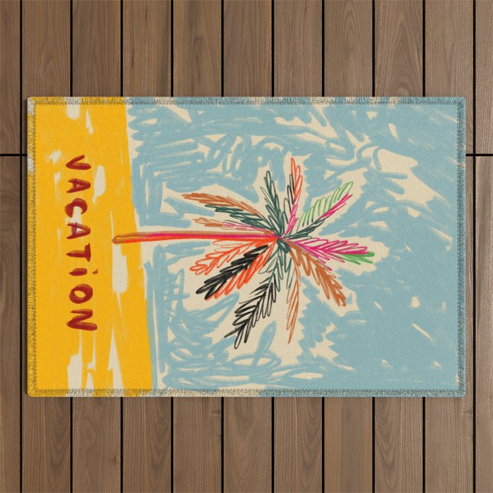 VACATION PALM TREE Outdoor Rug Gallery Image 1