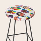 Gay pride rainbow gender flags beard men Stool Gallery Image 2