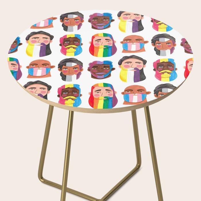 Gay pride rainbow gender flags beard men Side Table Gallery Image 2